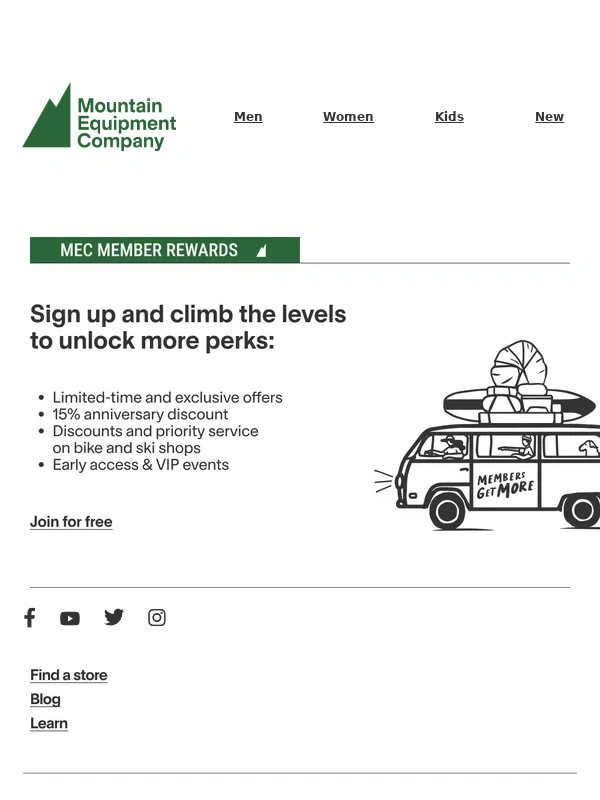 MEC - It’s back: Up to 30% off Sleep week