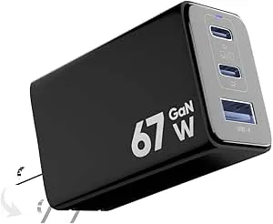 67W Drone Power Adapter, 3-Port GaN Fast Charging Block,Drone Accessories, DJI Avata 2,DJI Neo,Air 3S,DJI Flip,Mini 3 Pro,Mini 4 Pro,Air 2s,Avata 1,Air 3,MacBook, iPad, iPhone, and More