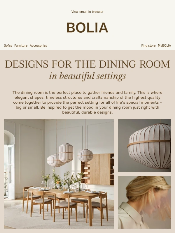 Bolia - Complete your dining room with timeless designs