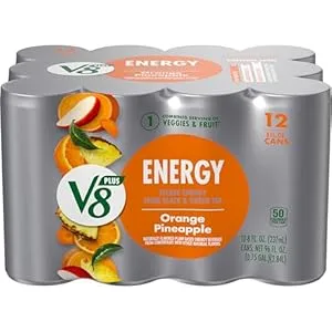 V8 +Energy Orange Pineapple Juice Energy Drink, 8 fl oz Can (12 Pack) $8.98