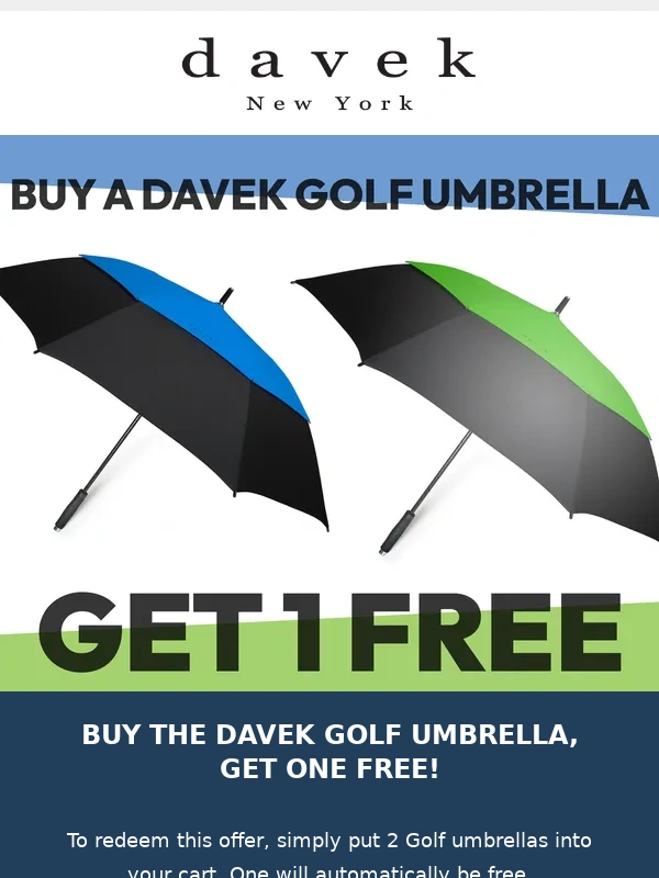 Davek - A Free Golf Umbrella For You. →