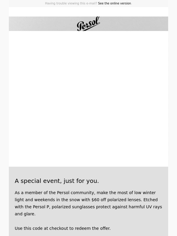 Persol - A special event,reserved only for the Persol community