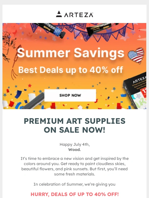 Arteza - Paint Your Summer Vision – Enjoy 40% Off Supplies!