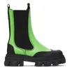 Calf Leather Mid Chelsea Boot In Green