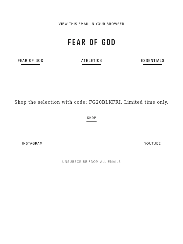 Fear Of God - BLACK FRIDAY SALE