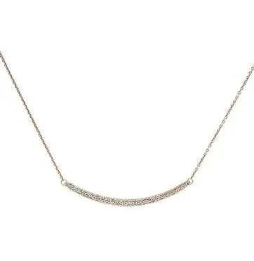 Monica Vinader Women's 18ct Rose Gold Vermeil Diamond Skinny Curve Necklace