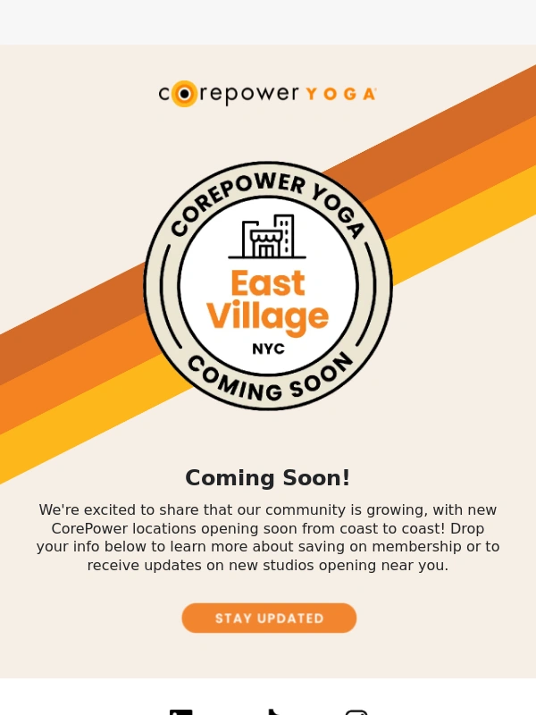 Corepower Yoga - Is there a new CorePower studio coming to your area? ?