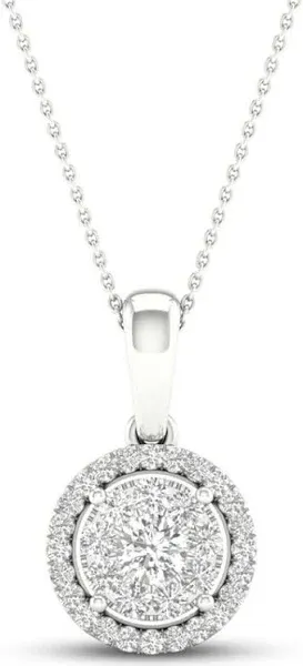 1/4 Ct tw Round-Cut Diamond Necklace in 10K White Gold