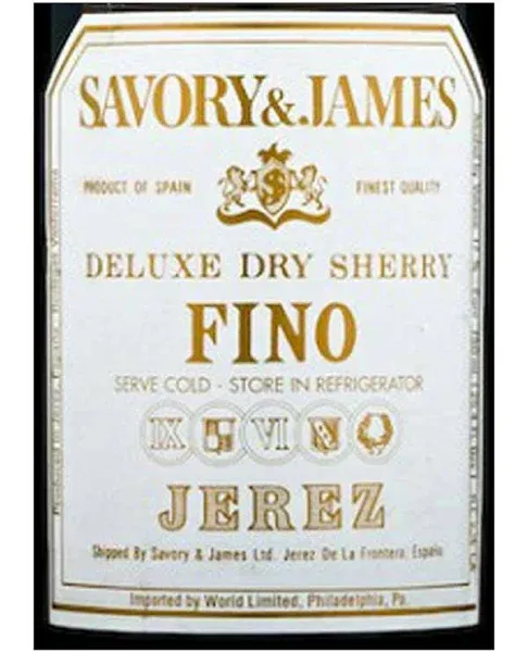 Savory & James Fino Deluxe Dry Sherry 750 ml