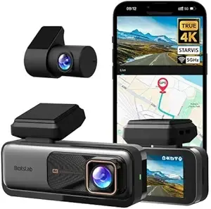 BOTSLAB 4K Dash Cam Front and Rear, 170° Ultra Wide Dashcam with ADAS, Night Vision, 24/7 Parking Mode, Sony IMX415 Sensor, WDR, Free 64GB SD Card, 5G/2.4G WiFi, Built-in GPS, Loop Recording