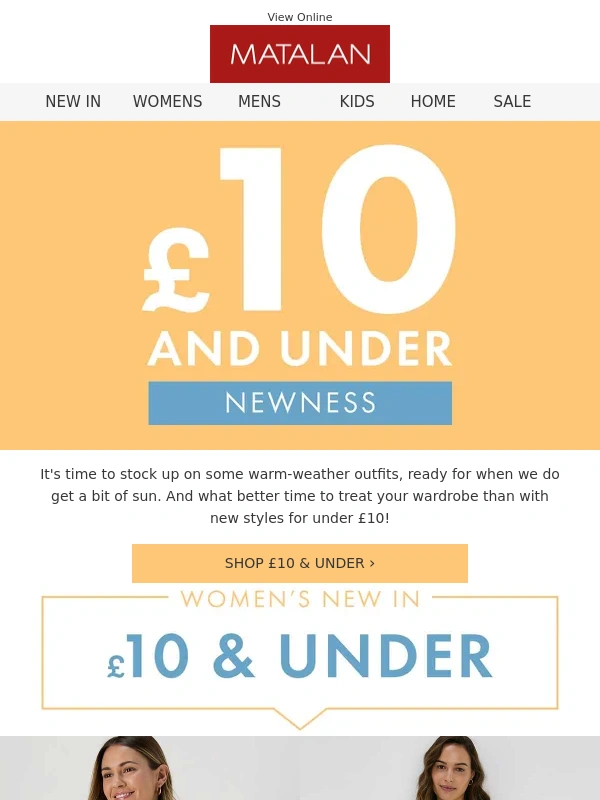 Matalan - NEW £10 & under ? right this way