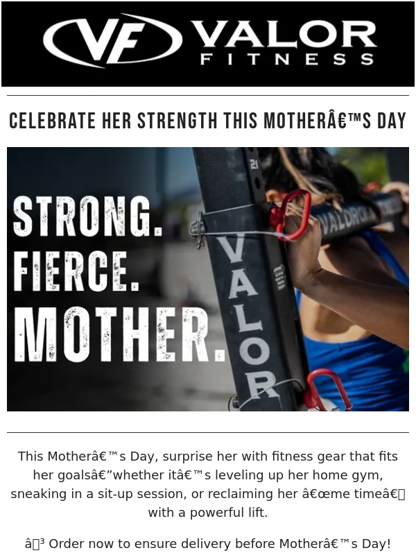 Valor Fitness - ? Strong Like Mom - Give the Gift of Fit