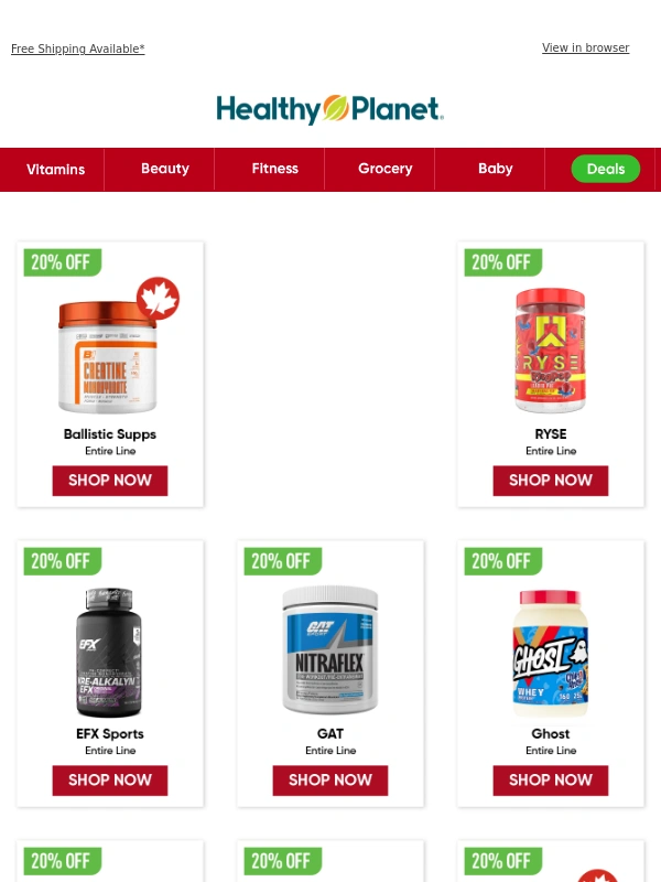 Healthy Planet - Healthy Days,Stronger Ways: Up to 60% Off on Sports Supplements!
