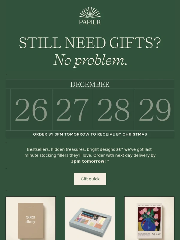 Papier - Final call for Christmas gifts ?