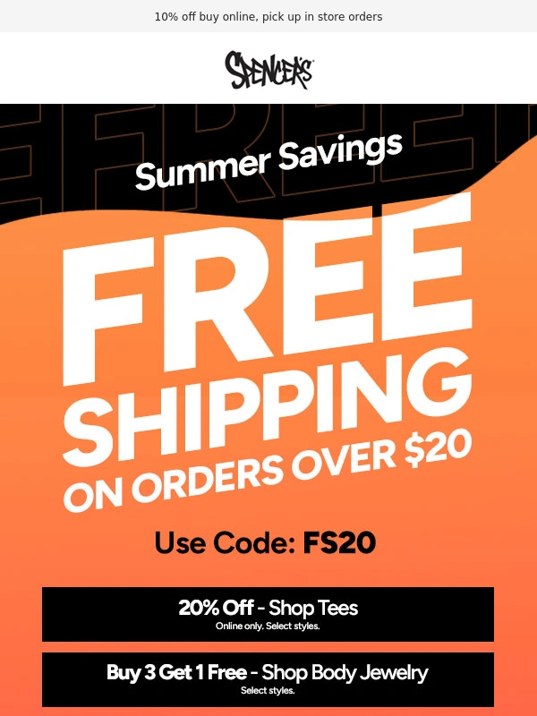 Spencers - Shop & ship it FREE ?