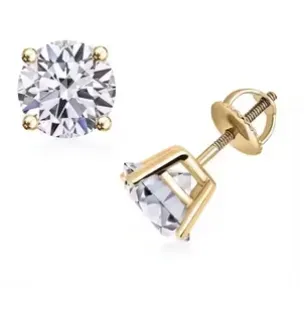 Blue Moissanite Solitaire Stud Earrings