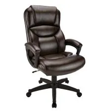 Fennington Bonded Leather High-Back Executive Office Chair, Brown, BIFMA Compliant | OfficeSupply.com $97.64