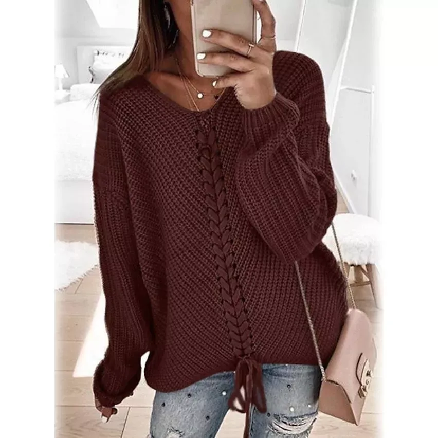 DailySale Women's Ribbed Knit Long Sleeve Lightweight Tunic Top
