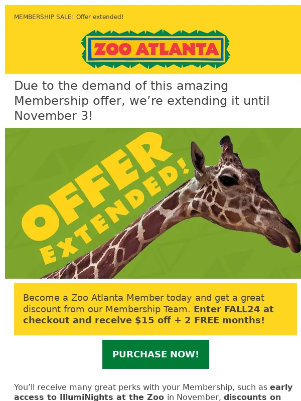 Zoo Atlanta - Zoo Atlanta Membership discount extended!