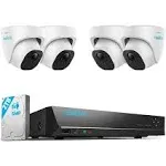 REOLINK Smart 5MP 8CH Home Security Camera System, 4pcs Wired PoE IP Cameras Outdoor with Person/Pet/Vehicle Detection, 4K 8CH NVR with 2TB HDD for 24-7 Recording, RLK8-520D4-5MP