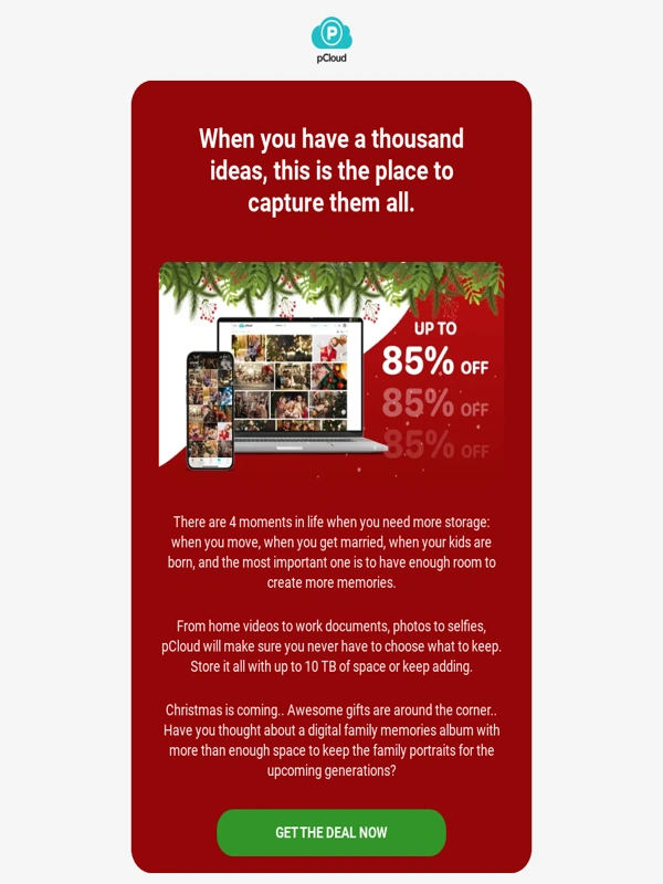 pCloud - [85% OFF] Flash Sale: Happy Holidays