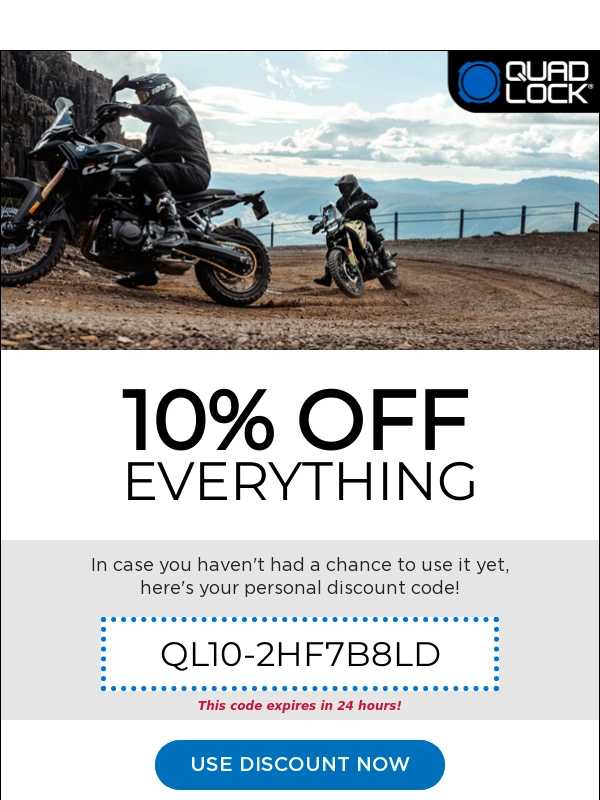 QUADLOCK - Quad Lock Discount Reminder