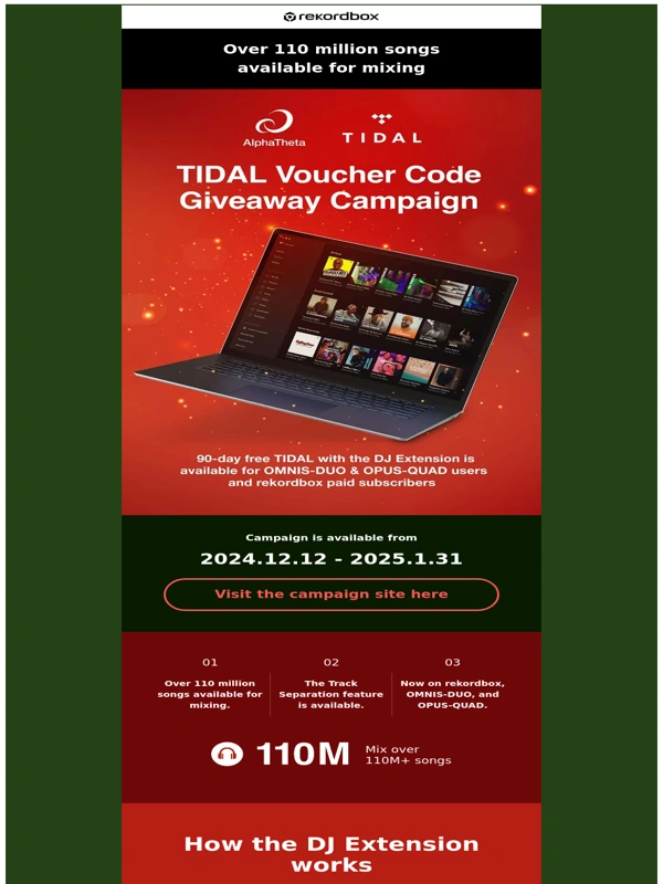 Pioneer Dj - TIDAL Voucher Code Giveaway Campaign