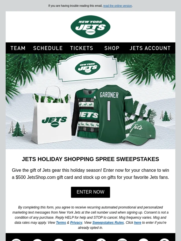 New York Jets - Win a Jets Holiday Shopping Spree
