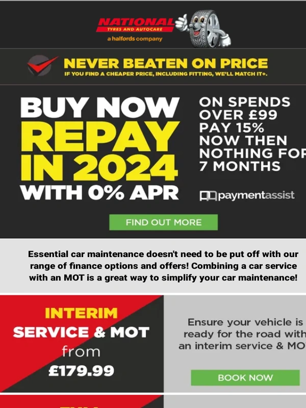 National Tyres - Buy Now Pay Later