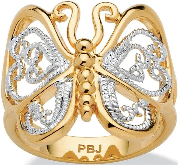Women's Palmbeach Jewelry Filigree Butterfly Ring in 18k