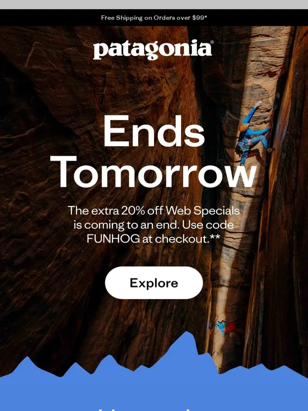 Patagonia - Extra 20% off Web Specials ends tomorrow