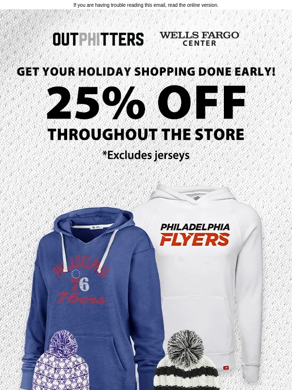 Wells Fargo Center - 25% Off Flyers & 76ers Gear In-Store Only