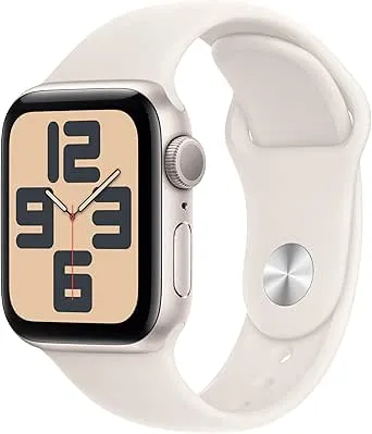 Apple Watch SE (2nd Gen) [GPS 40mm] Smartwatch with Starlight Aluminum Case with Starlight Spor…