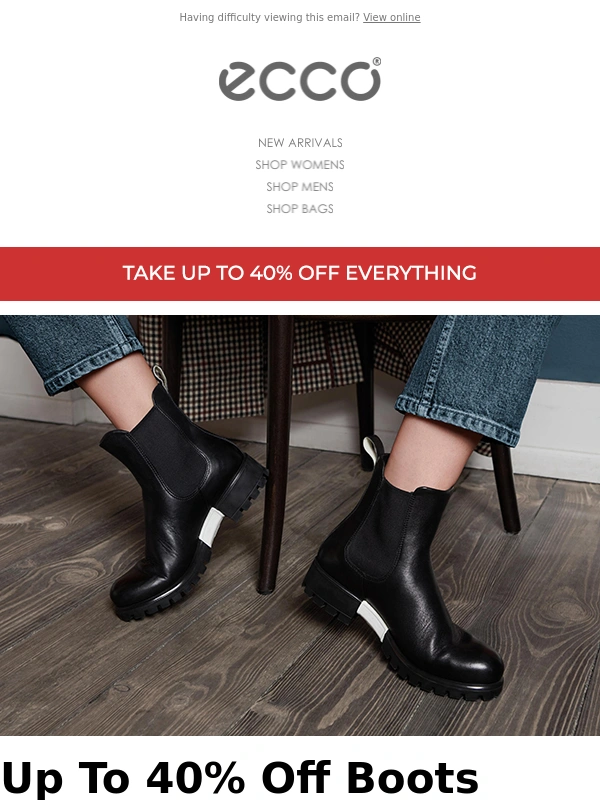 ECCO Shoes - Up To 40% Off Boots!