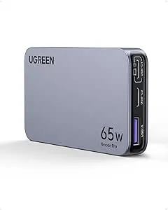 UGREEN Nexode Pro 65W USB C Charger Flat, 3-Port Slim GaN Compact Fast PPS Wall Charger for iPhone 16/15/14, MacBook Air, iPad Pro, Galaxy S24/S23/Note20, Pixel 9/8, Steam Deck