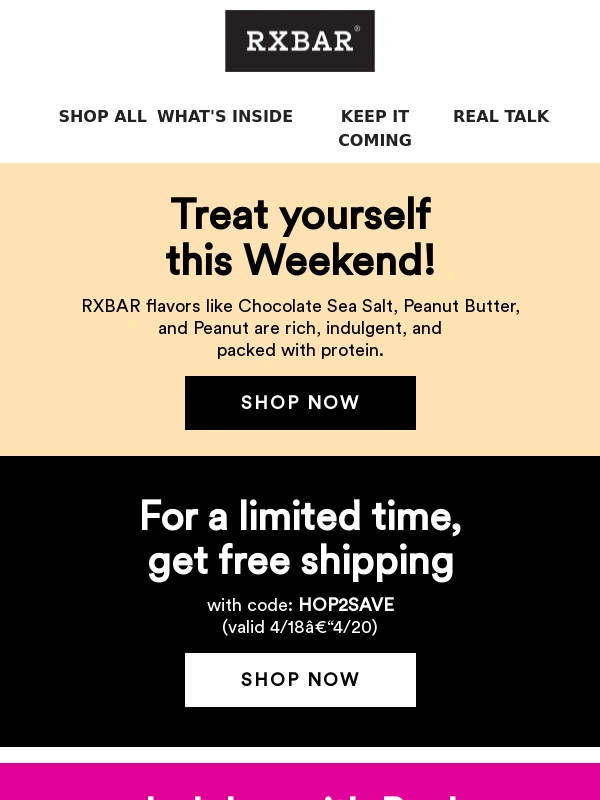 rxbar - A Hoppin’ Good Deal—Free Shipping Inside! ?
