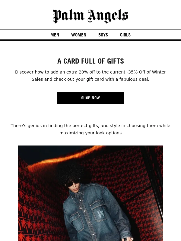 Palm Angels - EXTRA on Winter Sales: Don’t forget to enjoy the surprises along the way