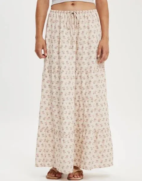 Cotton On tiered maxi skirt in paisley stone
