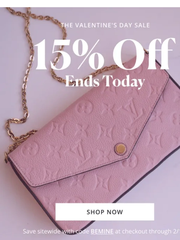 Rebag - 15% off everything ends today!