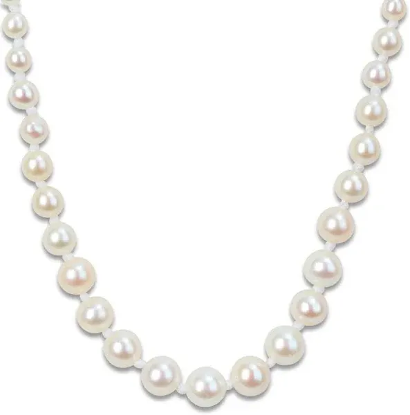 10K Yellow Gold Graduated Freshwater Cultured Pearl Necklace