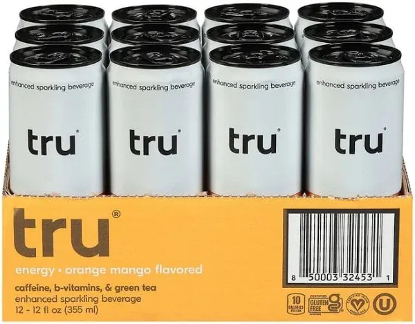 Tru Energy Clean Energy Drink Flavored Sparkling Water 12-Pack