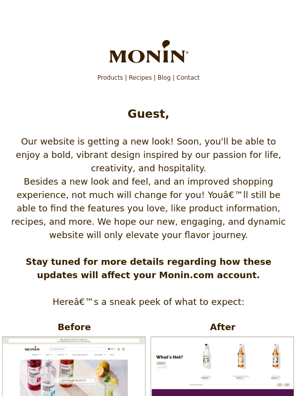 Monin - A New Website Coming Soon!