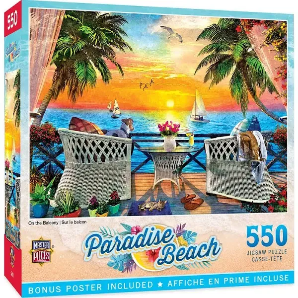 MasterPieces Paradise Beach On The Balcony 550 Piece Jigsaw Puzzle