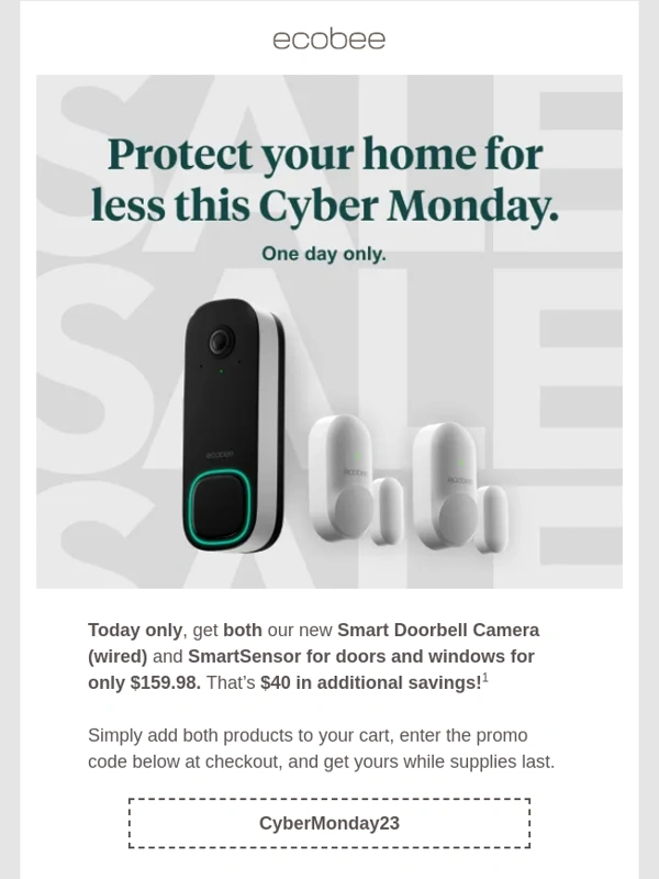 Ecobee - Today Only - Exclusive Cyber Monday Deals