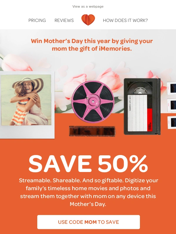iMemories - 50% Off A Memorable Mom Gift