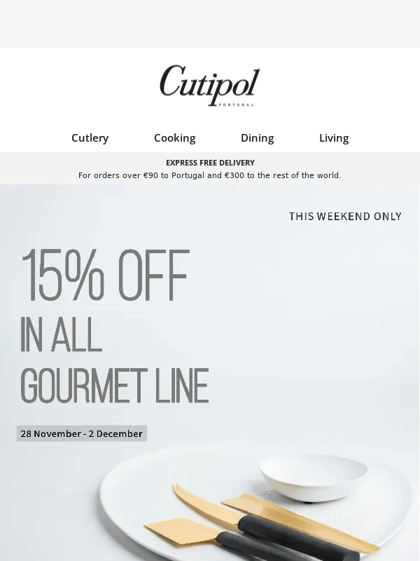 Cutipol - Black Friday Gold Rush: 15% Off Our Gourmet Collection