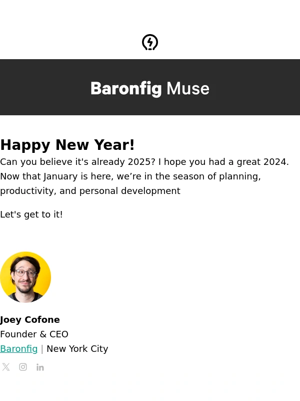 Baronfig - New year,suggested reading,and more!