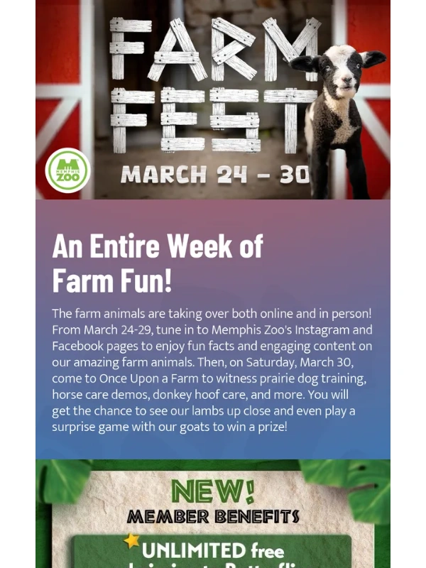 Memphis Zoo - ?? Get Ready for a Week of Farm-tastic Fun at Memphis Zoo!