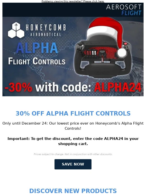Aerosoft - Lowest price ever on Honeycomb yokes!