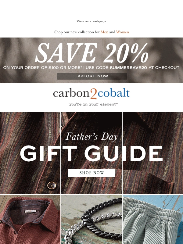 Carbon 2 Cobalt - Shop Our Father's Day Gift Guide + Save 20%